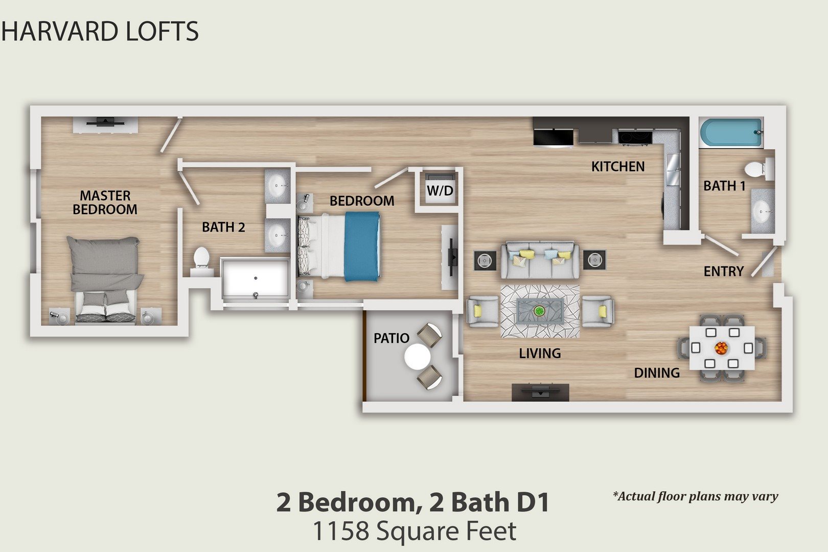 2 Bedroom, 2 Bathroom D Floor Plan 17